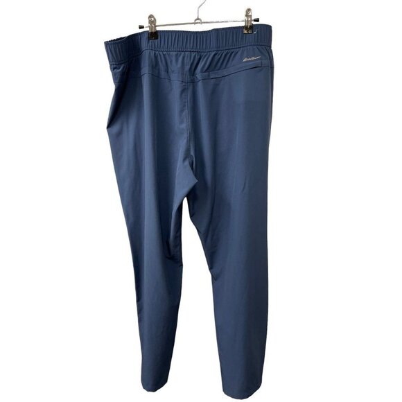 Eddie Bauer Departure Ankle Pants Dusty Indigo Blue Stretchy Pull Size XL - Picture 3 of 6